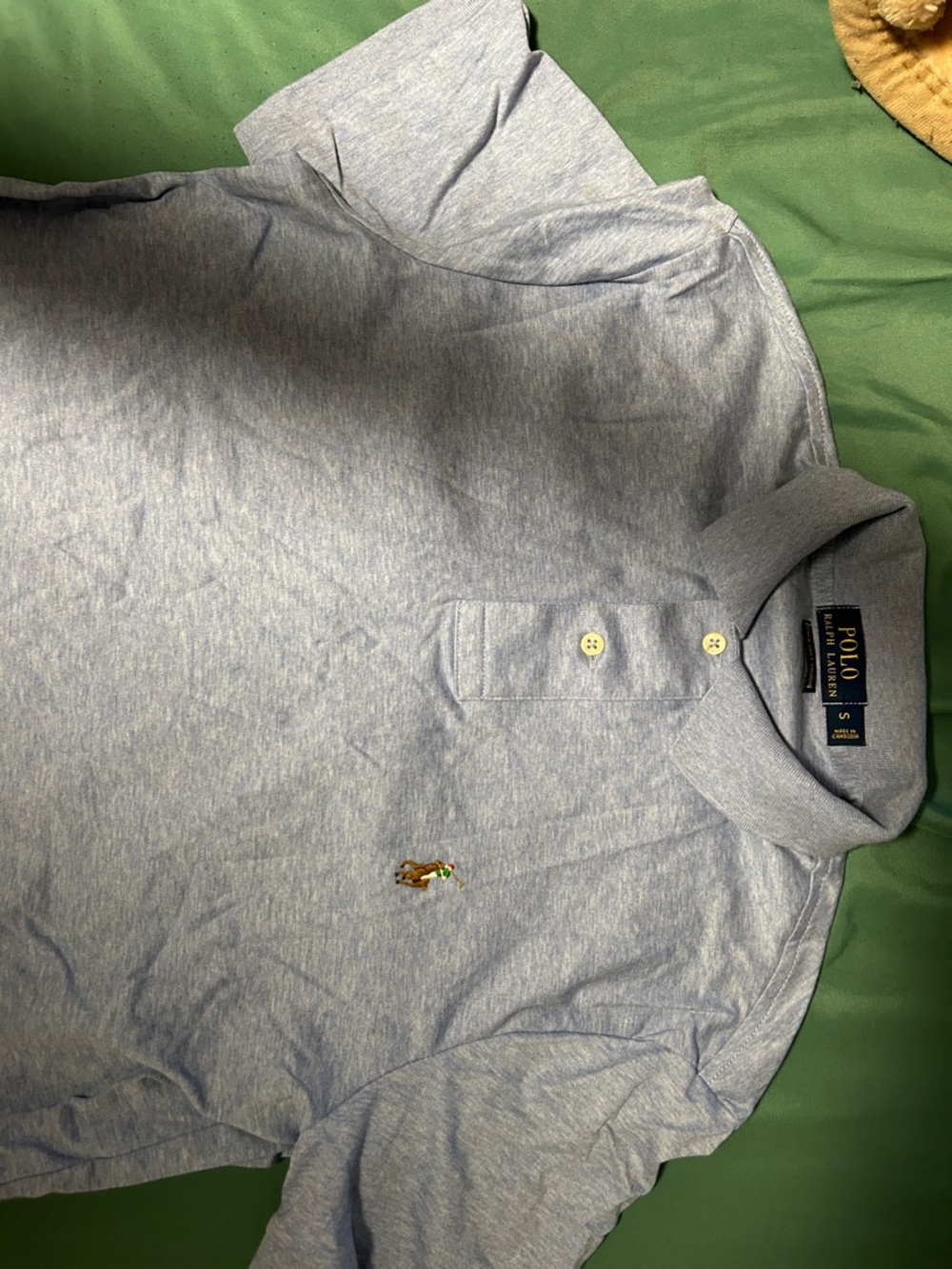 Polo by Ralph Lauren Heather Light Blue Short Sleeve Polo with Embroidered Pony